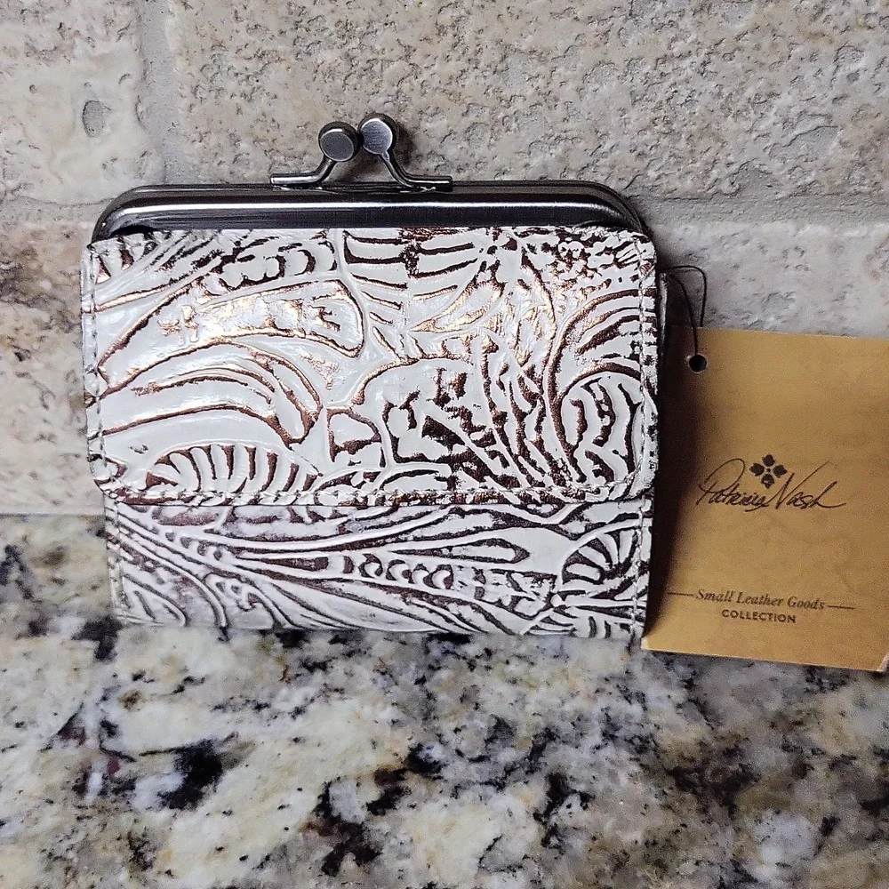 Patricia Nash Metallic White Astor Wallet